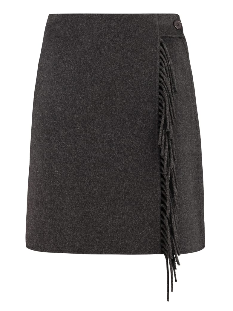 Parosh Wool Wrap Skirt - grey