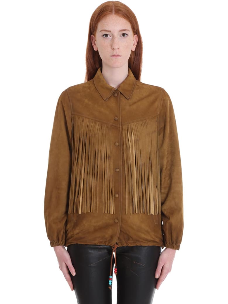 Best On The Market At Italist Golden Goose Ayumi Leather Jacket In Brown Suede
