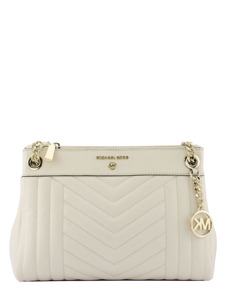 small cream shoulder bag