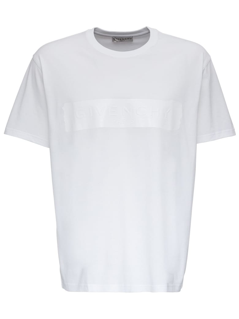Givenchy Jersey Tee With Latex Covered Logo - Bianco