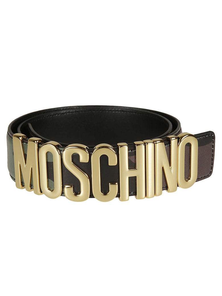 moschino logo plaque belt