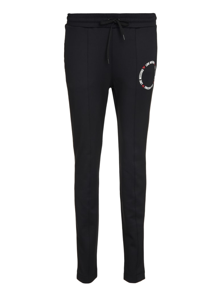 Love Moschino Techno Fabric Track Pants - black