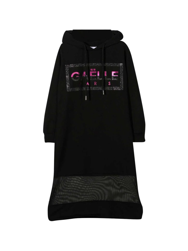 Gaelle Bonheur Black Long Sweatshirt Dress Kids - Nero