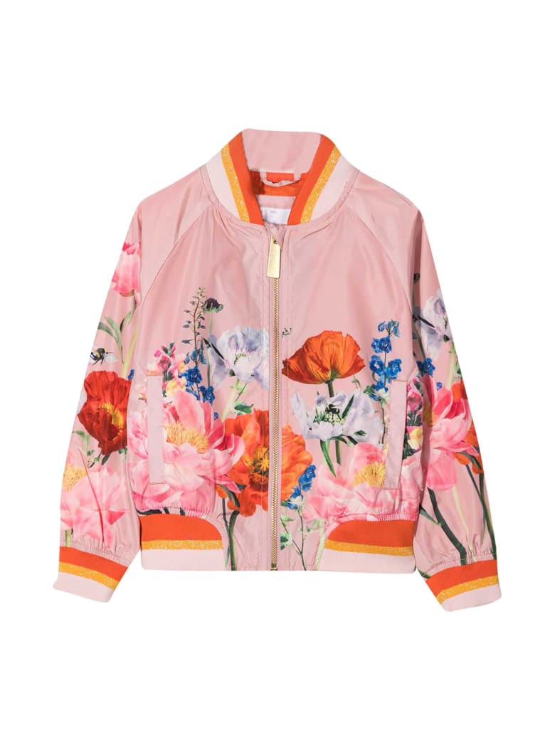 Molo Pink Jacket With Multicolor Print - Pink