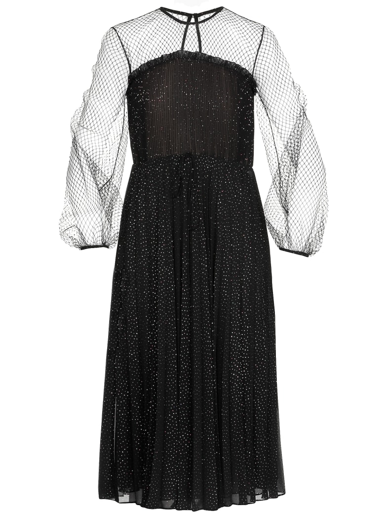 Marco de Vincenzo Lurex Pleated Dress - Glitter Black