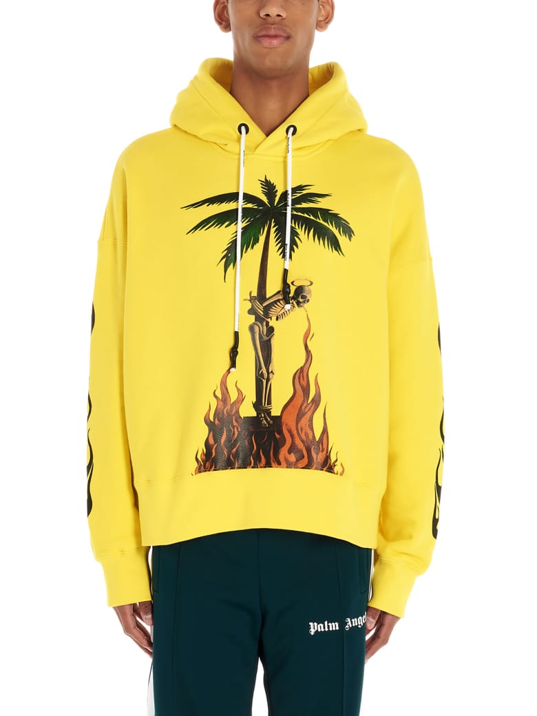 palm angels yellow hoodie