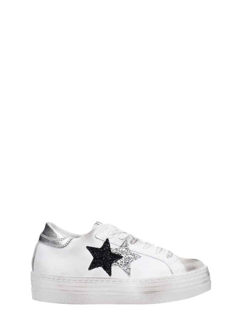 2Star Sneakers In White Leather - white
