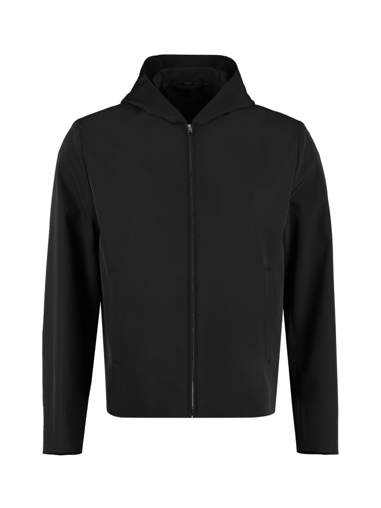 Prada Technical Fabric Hooded Jacket - black
