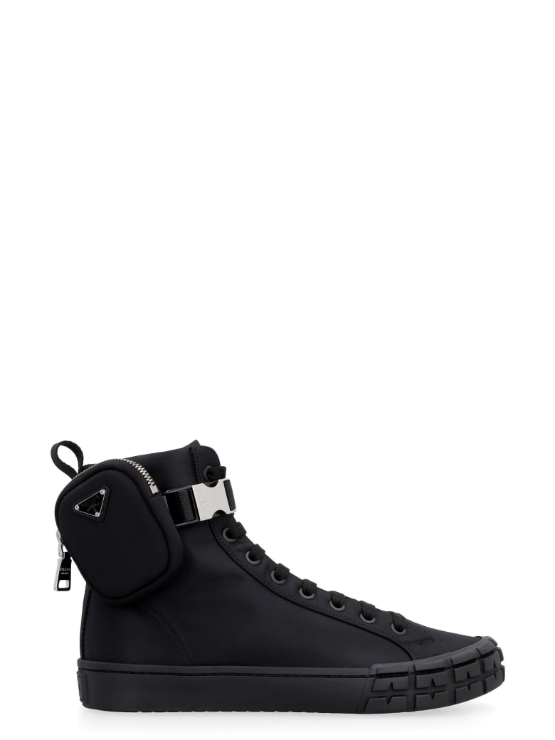 Prada Prada Wheel Re-nylon High-top Sneakers - black