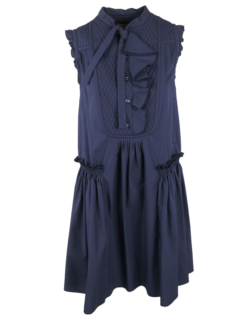 Moncler Moncler Ruffled Detail Dress - Blue - 6081560 | italist