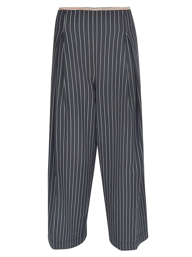 Ibrigu Straight-leg Striped Trousers - Black
