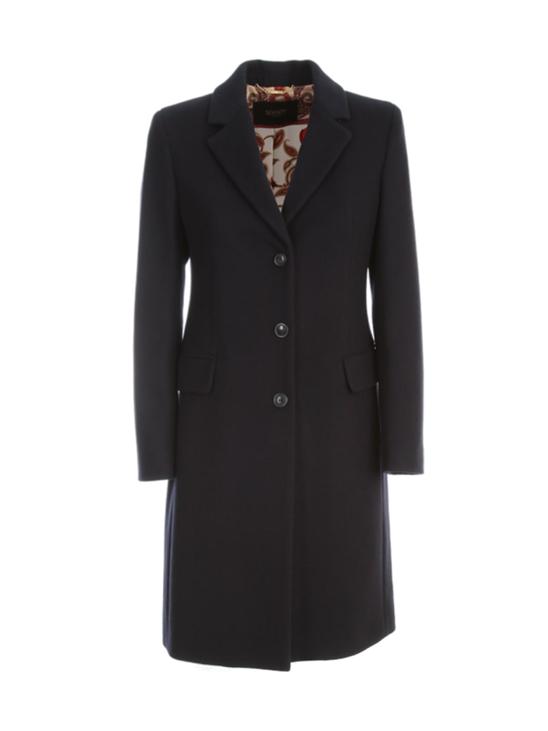Seventy Sinlge Breasted Coat - Blu