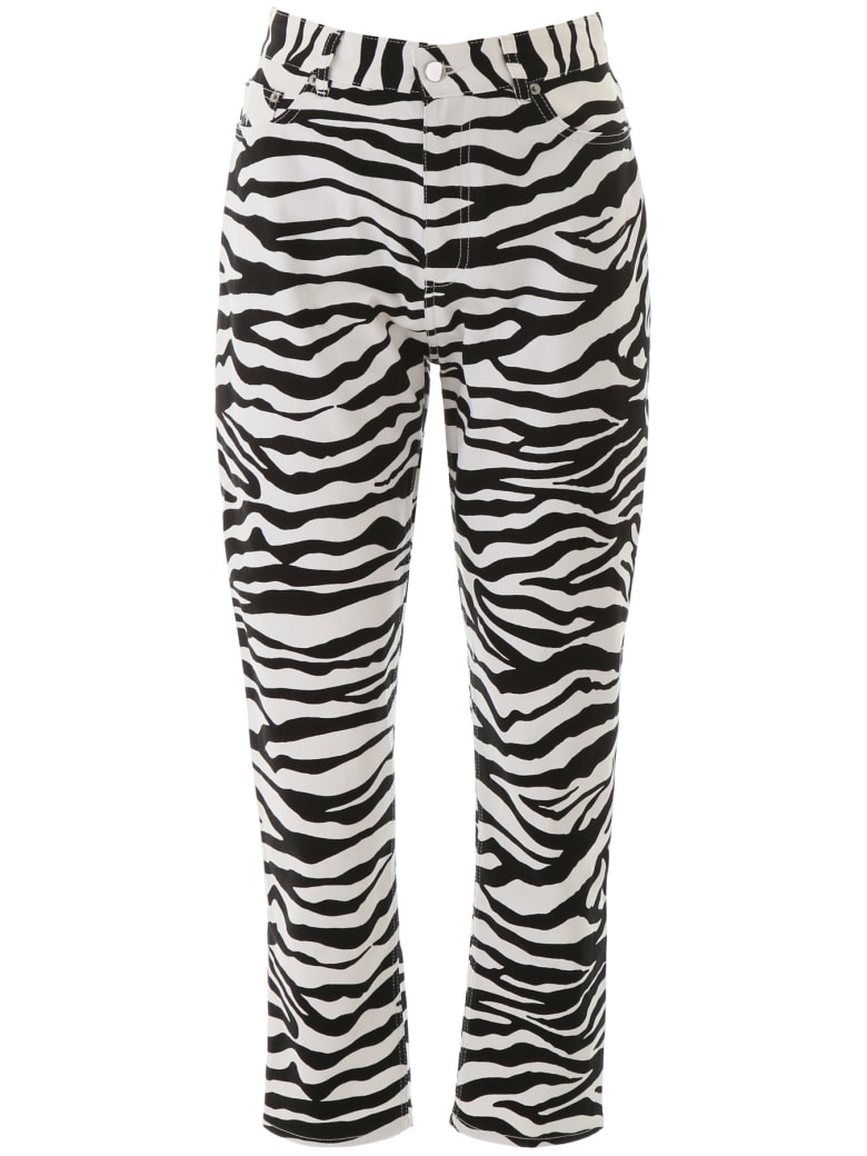 The Attico Zebra Print Trousers - BIANCO NERO (Black)