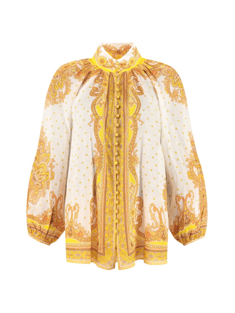 Zimmermann Gathered Printed Blouse - Multicolor