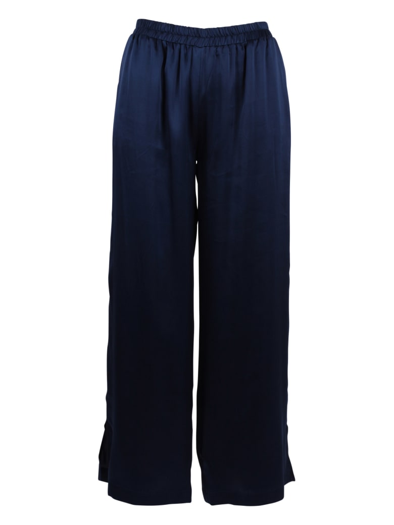 Gold Hawk Silk Trousers - Blue