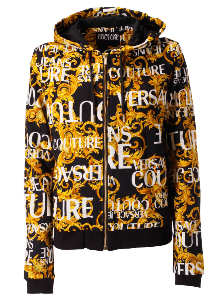 versace jeans sweatshirt with yellow baroque print