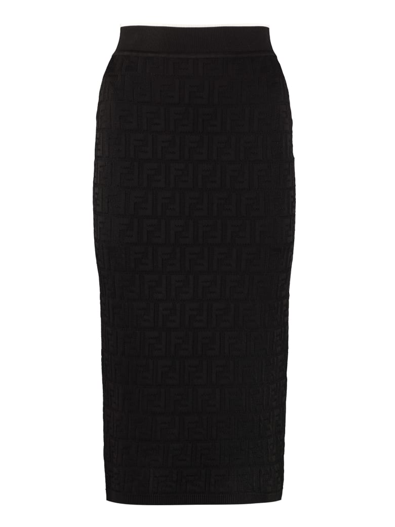 Fendi Jacquard Knit Skirt - black