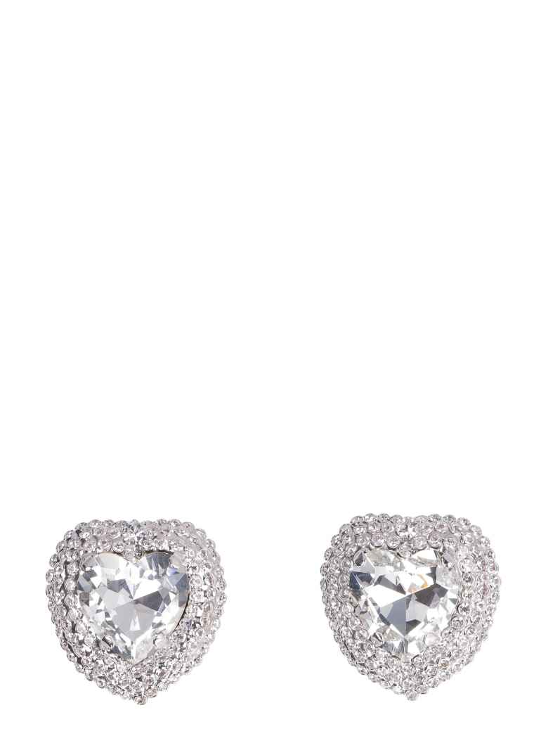 Alessandra Rich Faba Embellished Maxi-earrings - silver