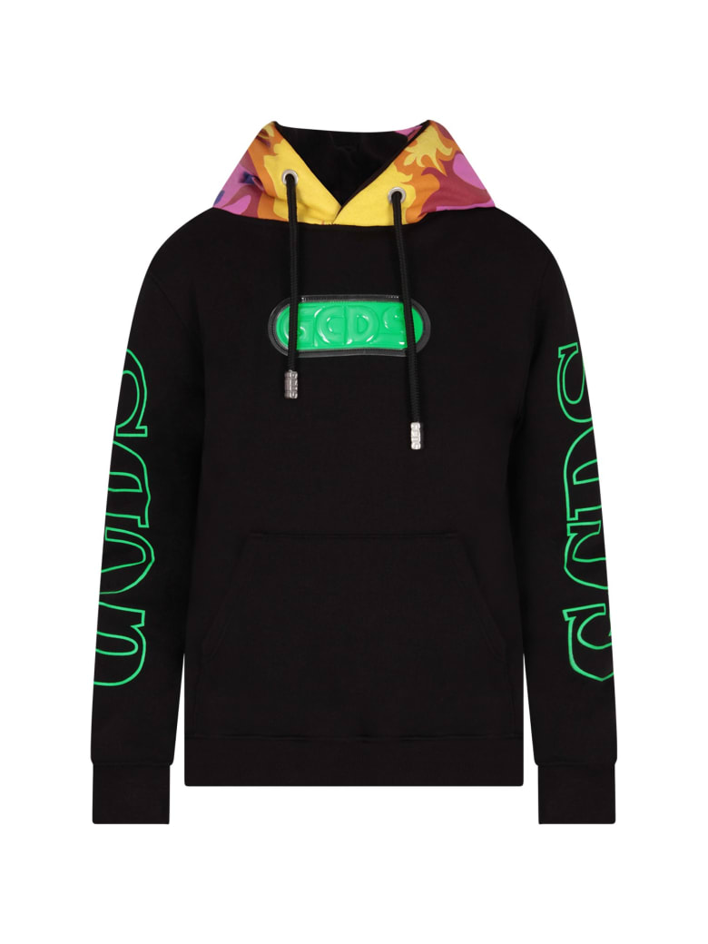 black and neon green sweatshirt