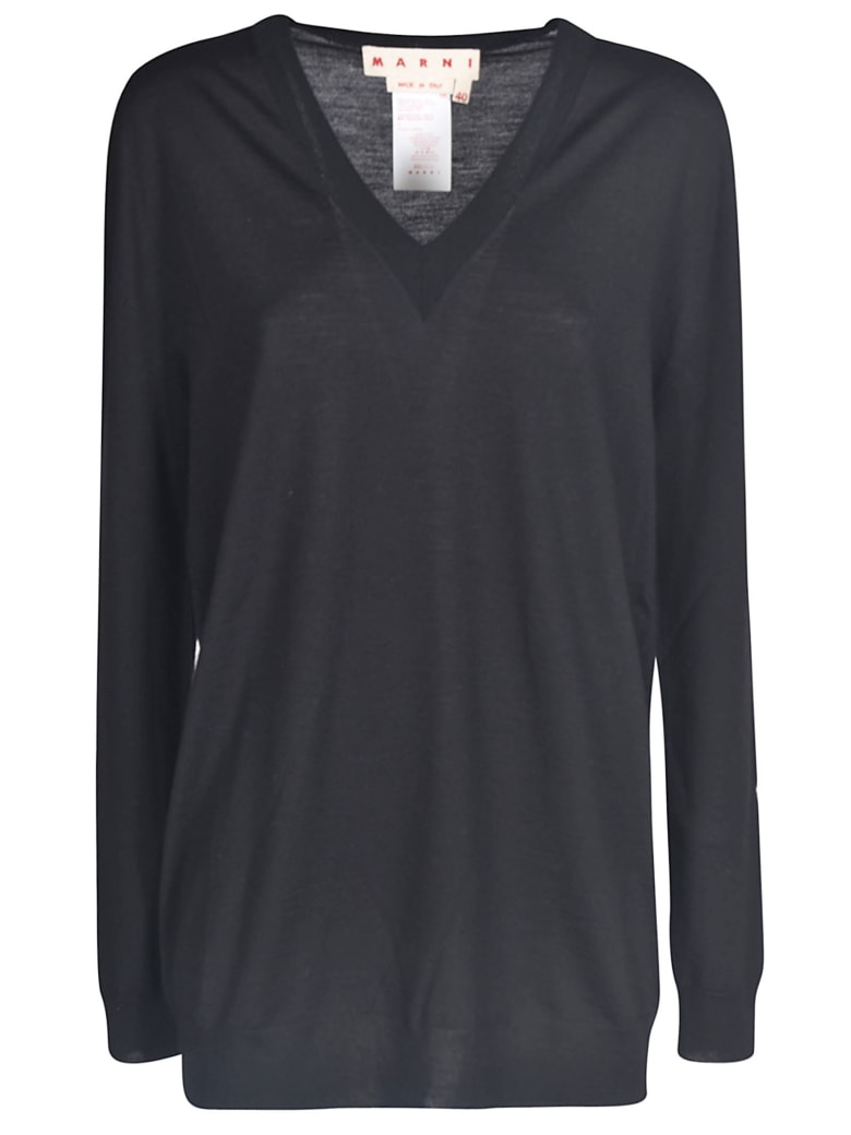 Marni V-neck Jumper - Black