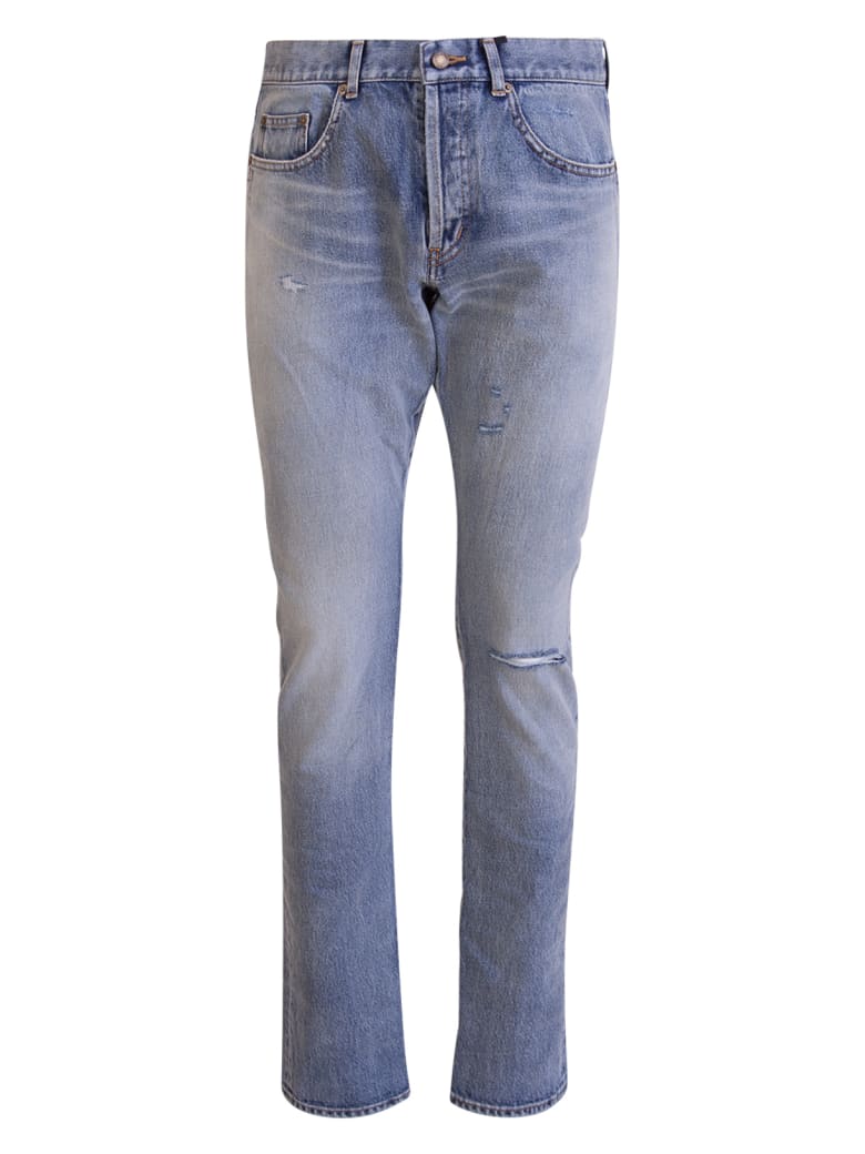 Saint Laurent Santa Monica Blue Slim Jeans - Blu Denim