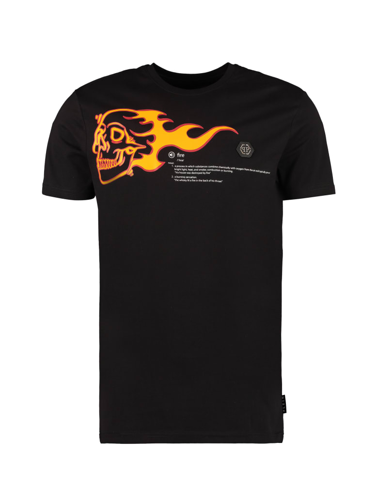 Philipp Plein Printed Cotton T-shirt - black