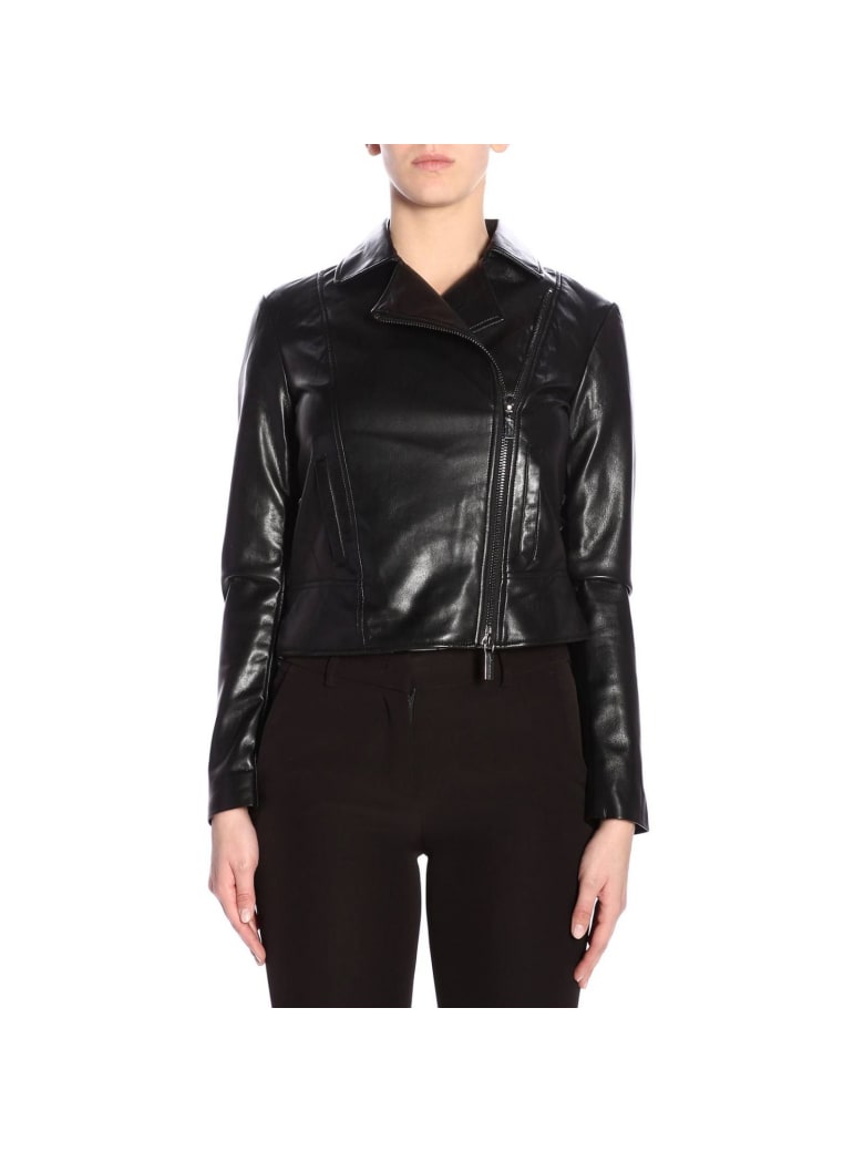armani exchange leather jacket womens