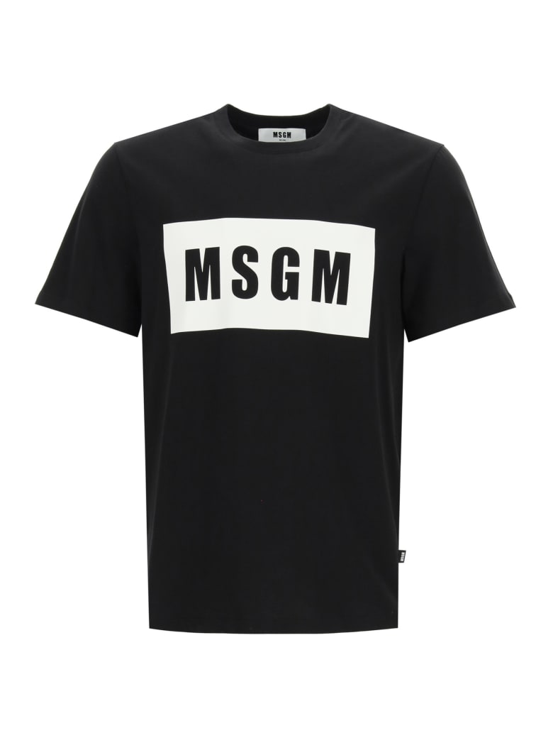 MSGM Logo Box T-shirt - BLACK (Black)