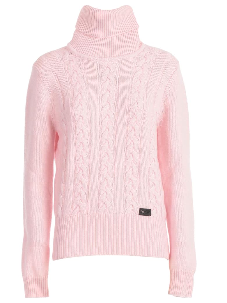 Be Blumarine Be Blumarine Sweater L/s High Neck W/braid Cipria