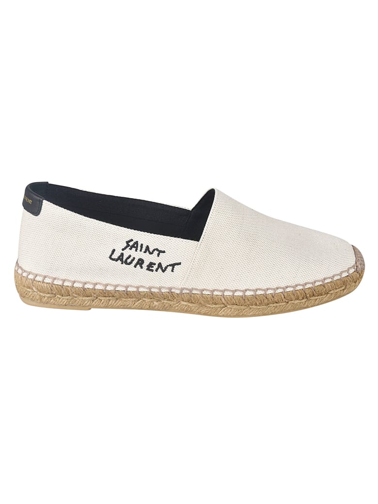Saint Laurent Logo Espadrillas - Ecru/Black