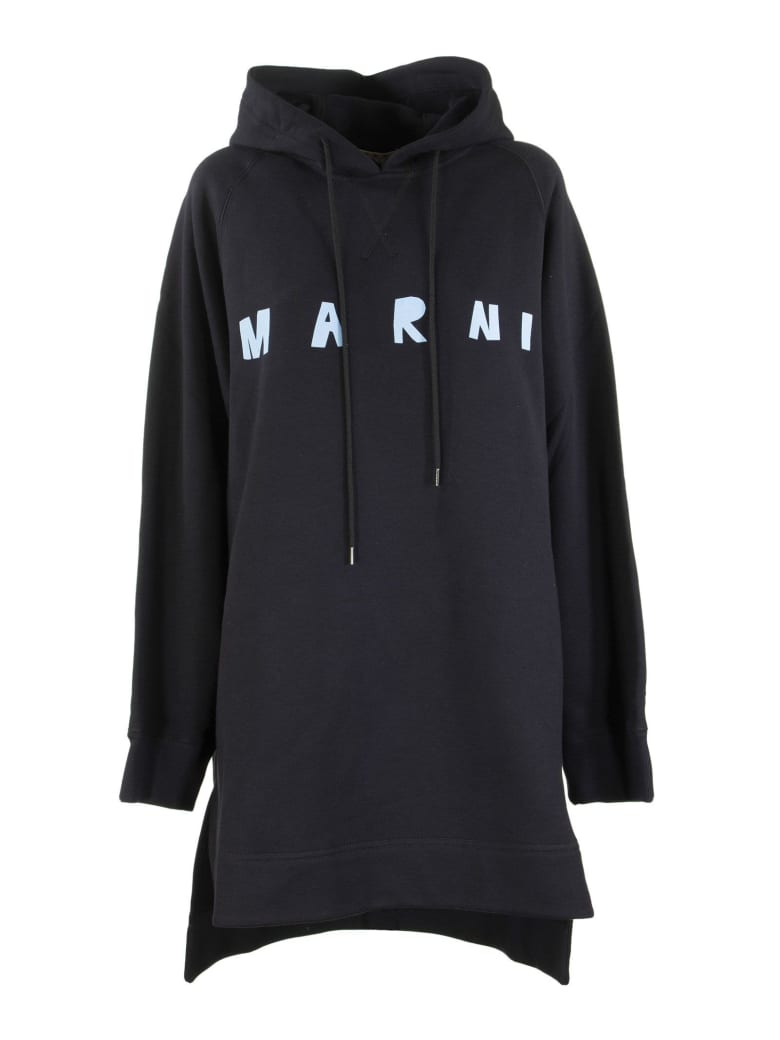Marni Marni Print Cotton Over-sized Sweatshirt - Blue/black