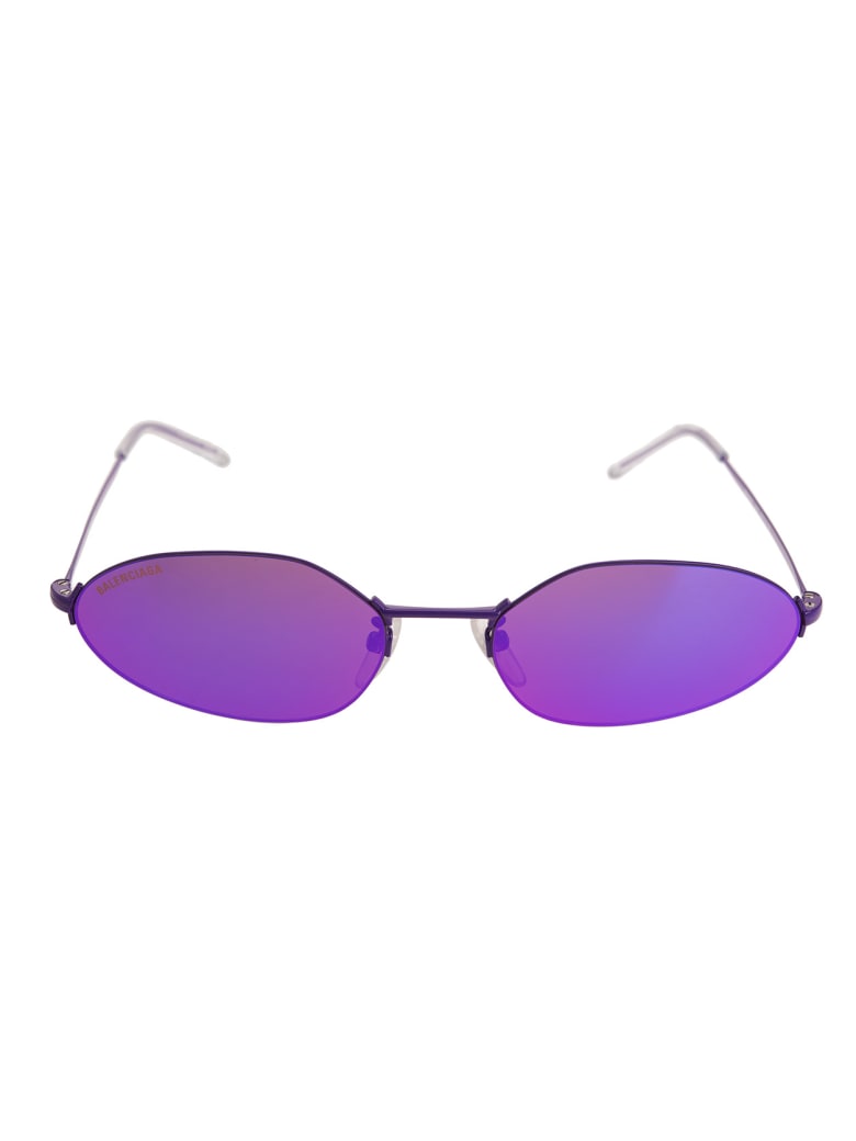 Balenciaga Purple Invisible Oval Sunglasses - Viola