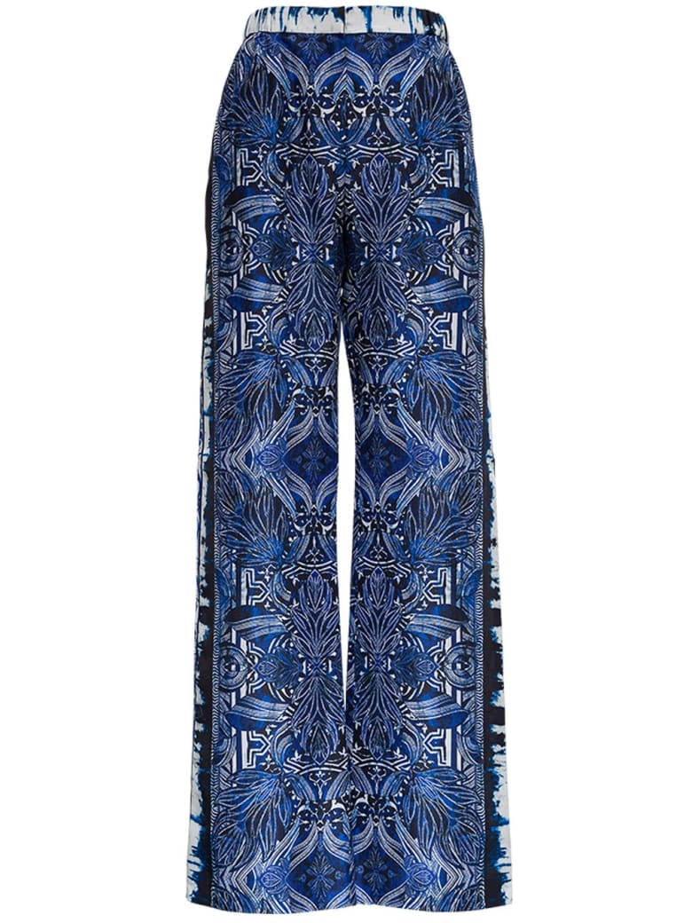 Alberta Ferretti Azulejos Silk Trousers - Blu