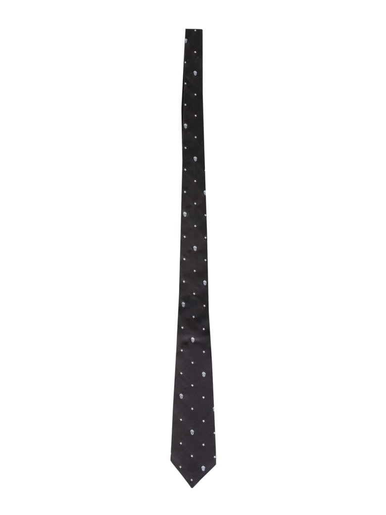 Alexander McQueen Skull And Stars Tie - Nero