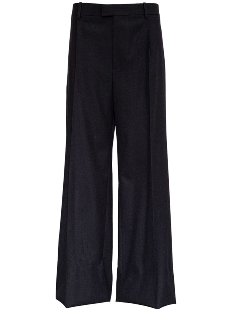 Bottega Veneta Wide Leg Pants In Gray Flannel - Grey