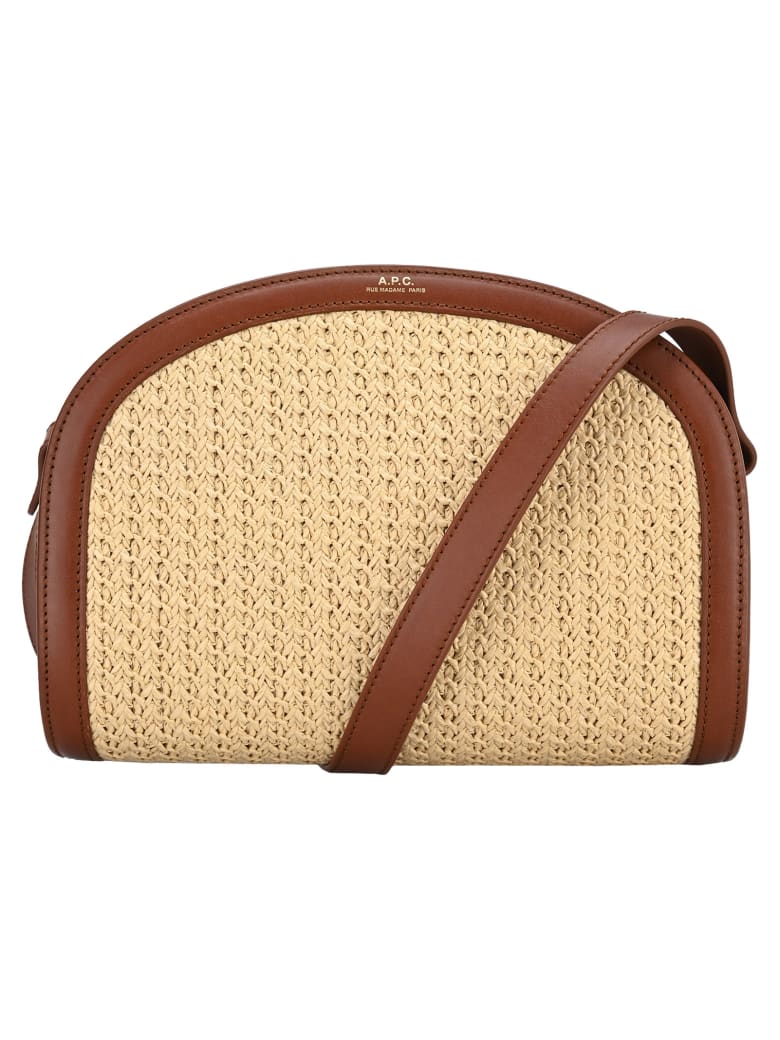 A.P.C. Demi Lune Rattan Bag - NOISETTE
