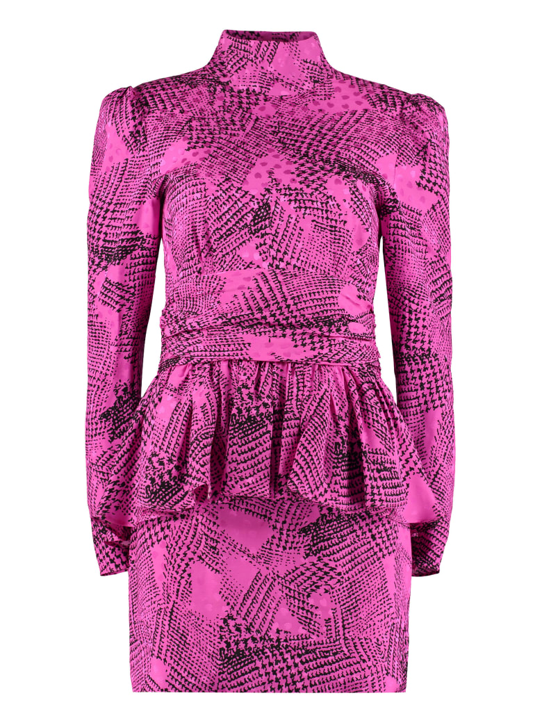 Alessandra Rich Printed Silk Mini-dress - PINK