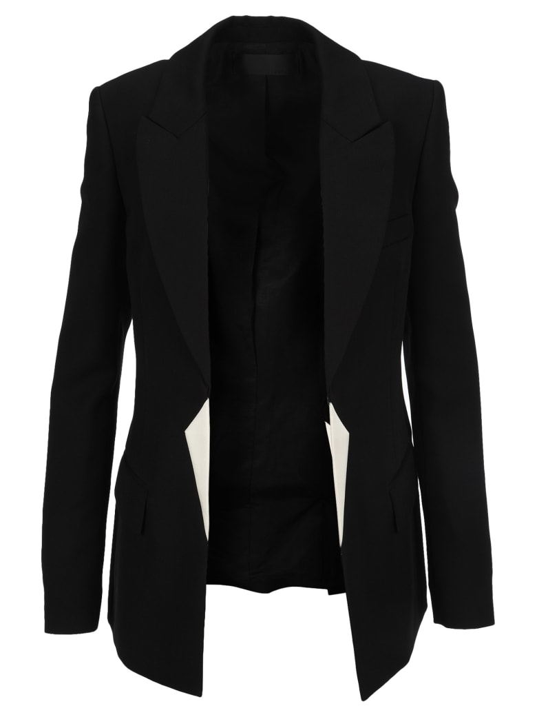 Haider Ackermann Contrast Trim Blazer - BLACK WHITE