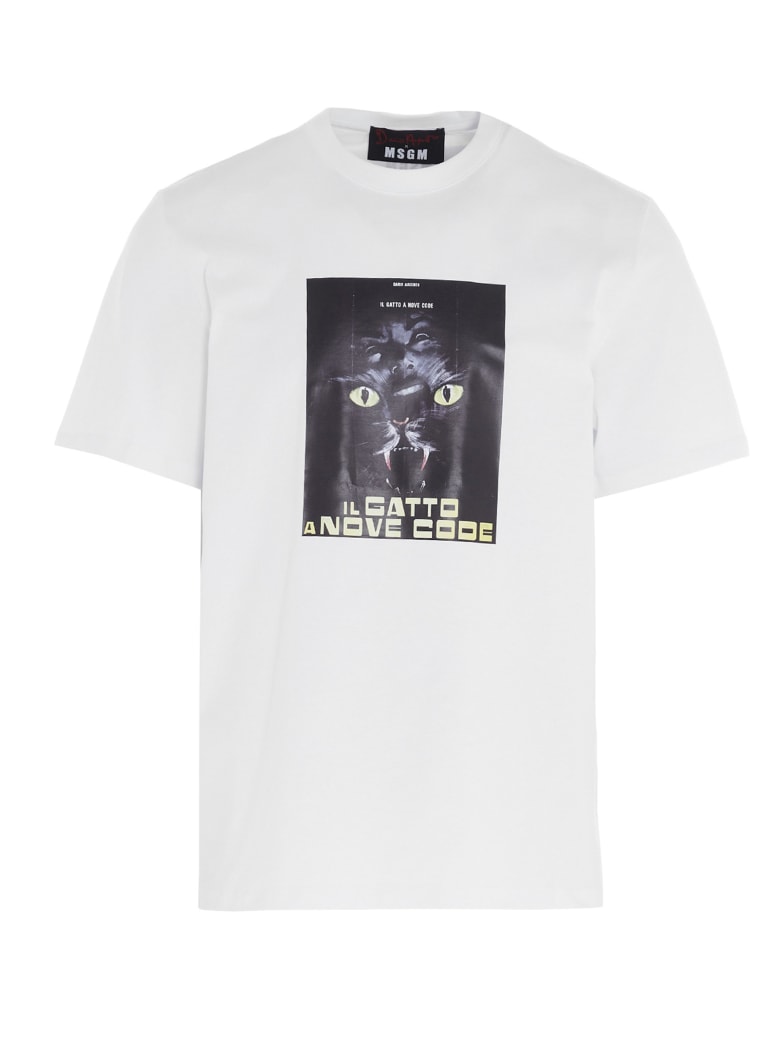 MSGM 'gatto A Nove Code' T-shirt - Opticalwhite