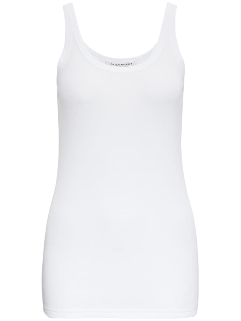 Philosophy di Lorenzo Serafini Ribbed Cotton Tank Top - White