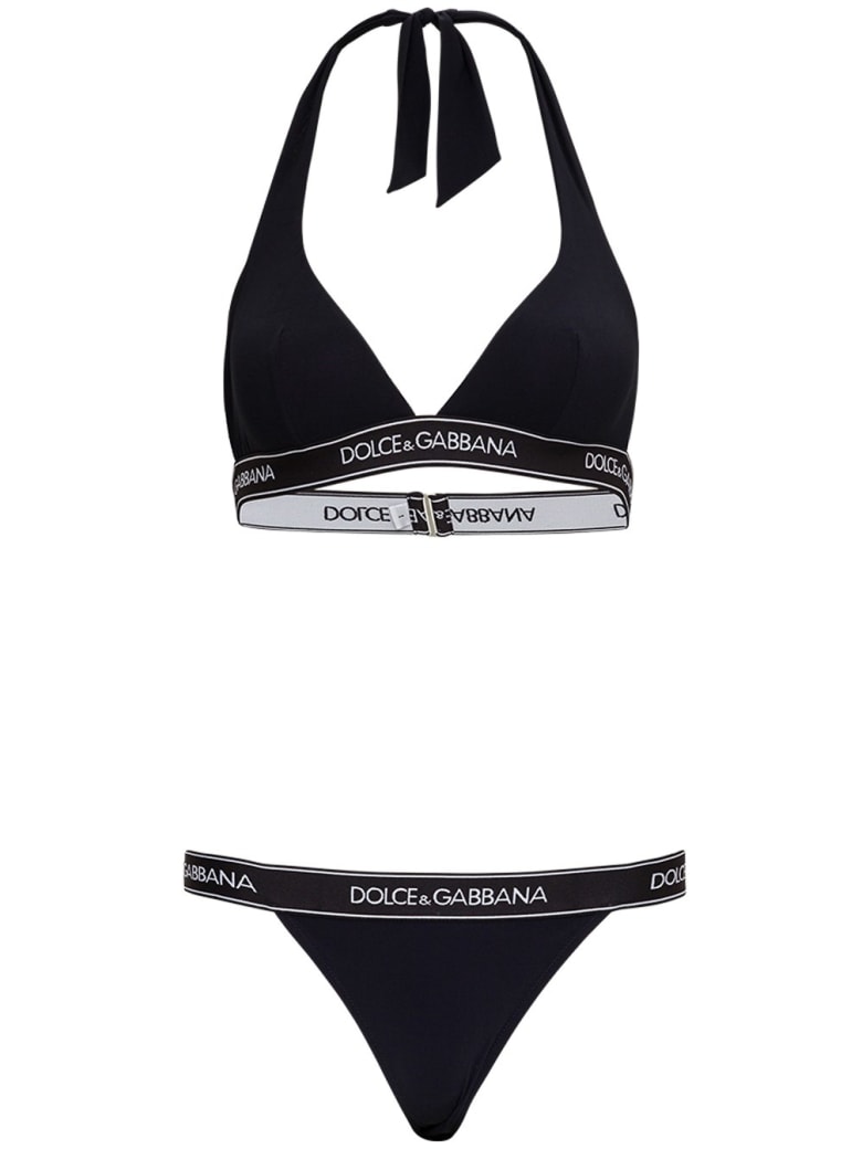 Dolce & Gabbana Black Bikini With Logo - Nero