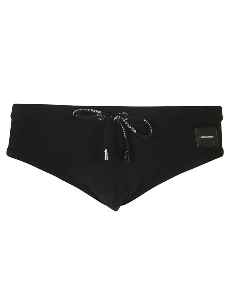Dolce & Gabbana Logo Patched Briefs - Black