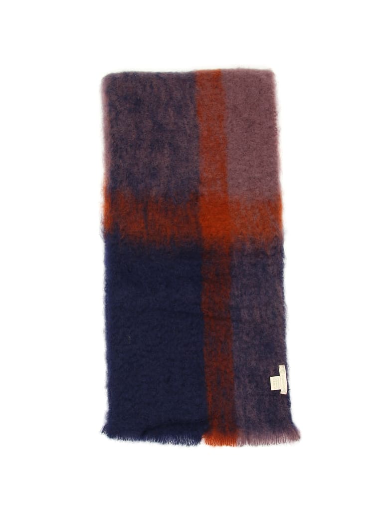 Lovat & Green Faded Check Scarf - NAVY (Blue)