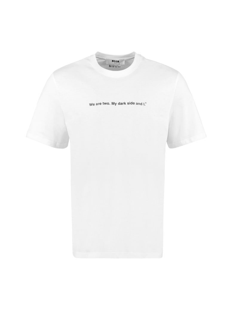 MSGM Cotton Crew-neck T-shirt - White