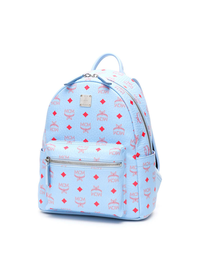 baby blue mcm backpack