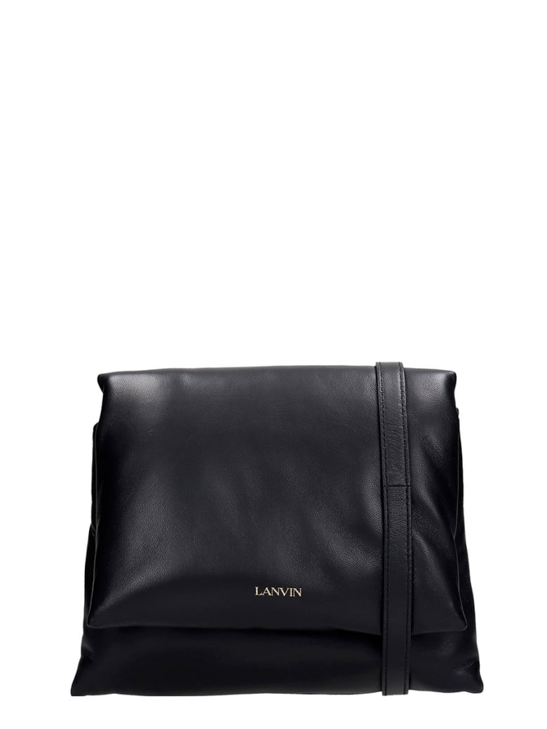 Lanvin Sugar Shoulder Bag In Black Leather - black