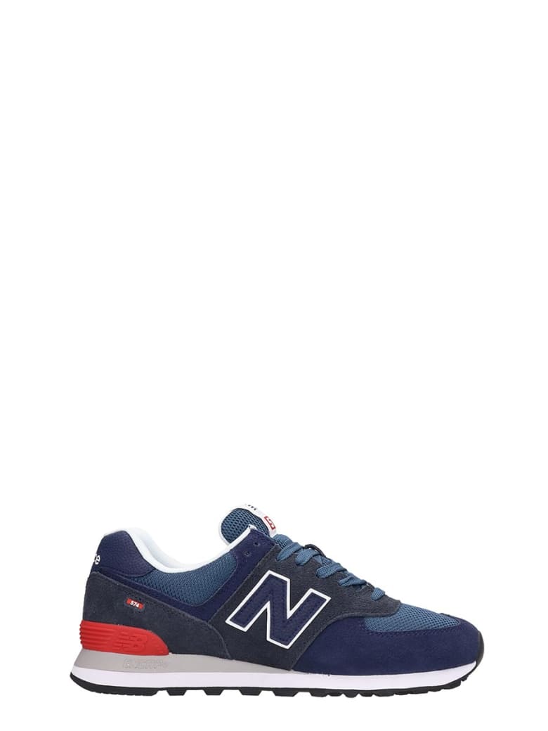 new balance blue suede 574 sneakers