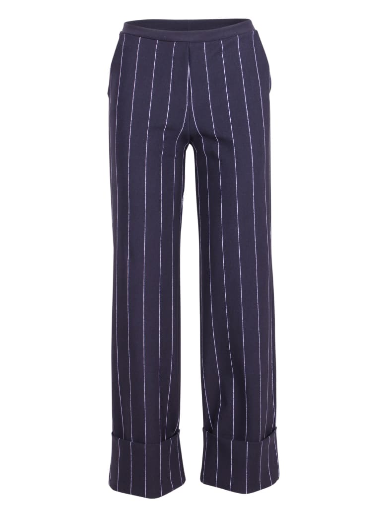 La Petit Robe Di Chiara Boni La Petit Robe By Chiara Boni 'fred Print' Polyamide Trousers - Blue