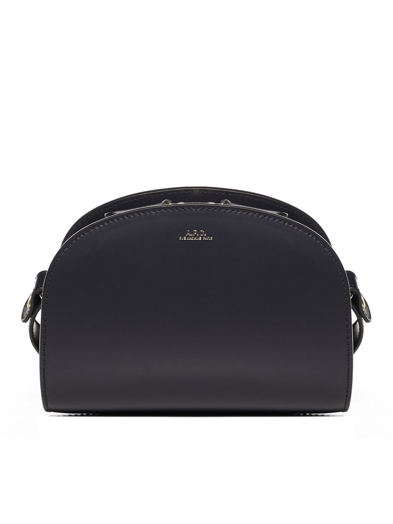 A.P.C. Half-moon Mini Leather Shoulder Bag - BLUE
