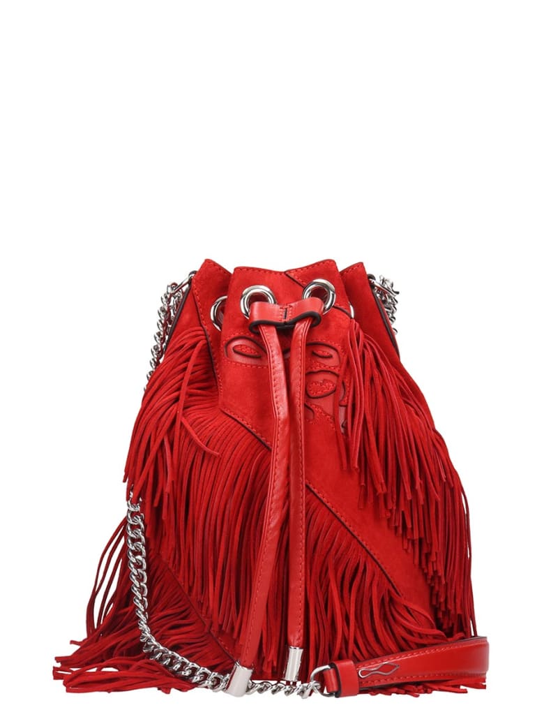 red suede shoulder bag